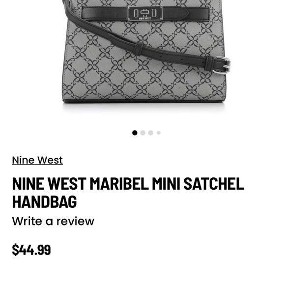 NWT Nine West Maribel Jet Black Satchel - Picture 2 of 14